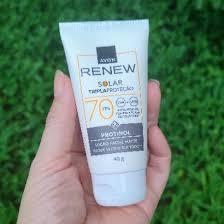 Protetor Solar Facial Renew Protinol FPS 70 Diminui Linhas de Expressão Antioxidante Alta Proteção - Avon