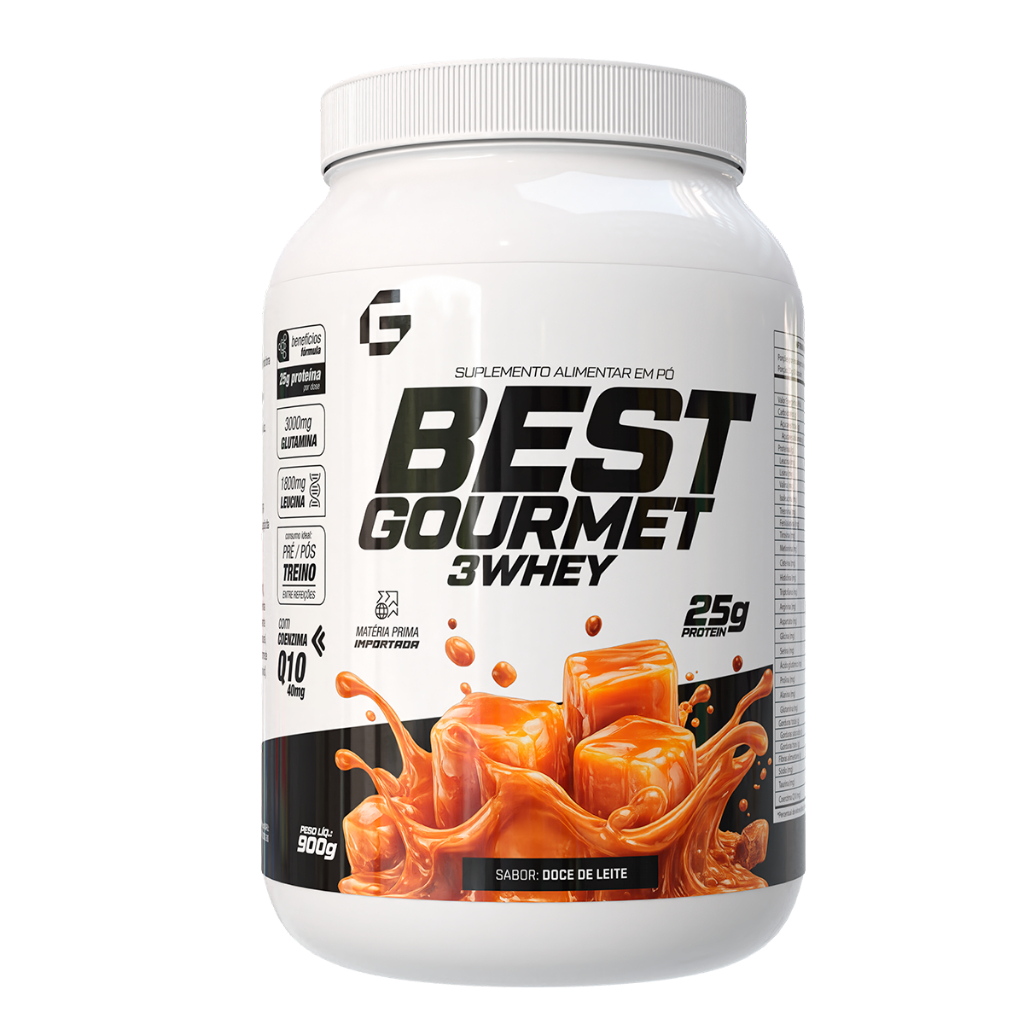 Best Gourmet 3W Pote 900g Grow - Whey Protein 3W - 3 Whey - 25g de proteína por dose - Rende 30 doses - Com coenzima Q10