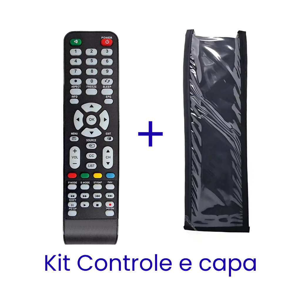 Kit Controle Remoto Tv Cce Smart Sky-7974 Mais Capa