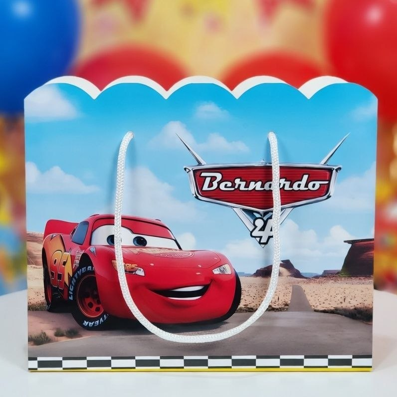 Sacolinhas Surpresa Personalizada (20x15cm) Festa Infantil PEGUE E MONTE | Lembrancinha | CARROS