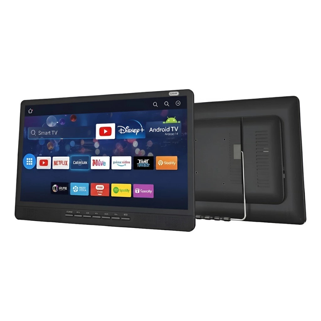 Smart Tv Portátil 17,3 Polegadas Led Hd Usb Hdmi Sd Android 14 Monitor Bateria Interna