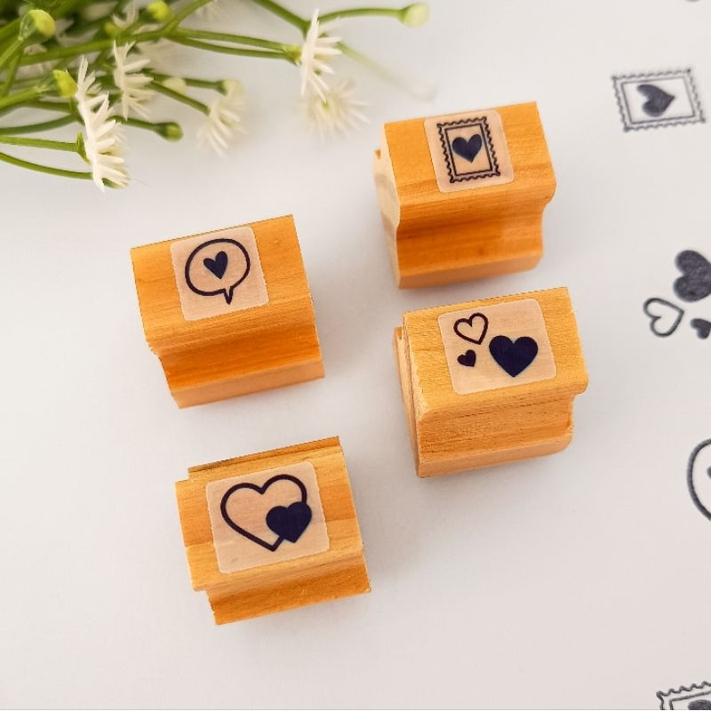 Carimbo de Coração 1,5cm Decorativo para Embalagens caixa envelope sacolas kraft tags
