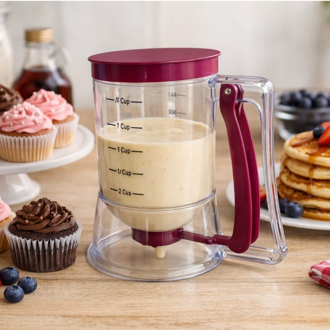 Jarra dispenser dosador medidor de massa 900 ml para cupcake panqueca waffle crepe bolo confeitaria
