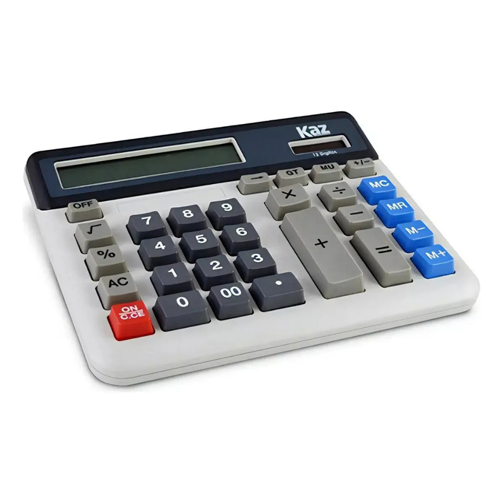 Calculadora De Mesa 12 Dígitos Cinza para Escritorio e Lojas