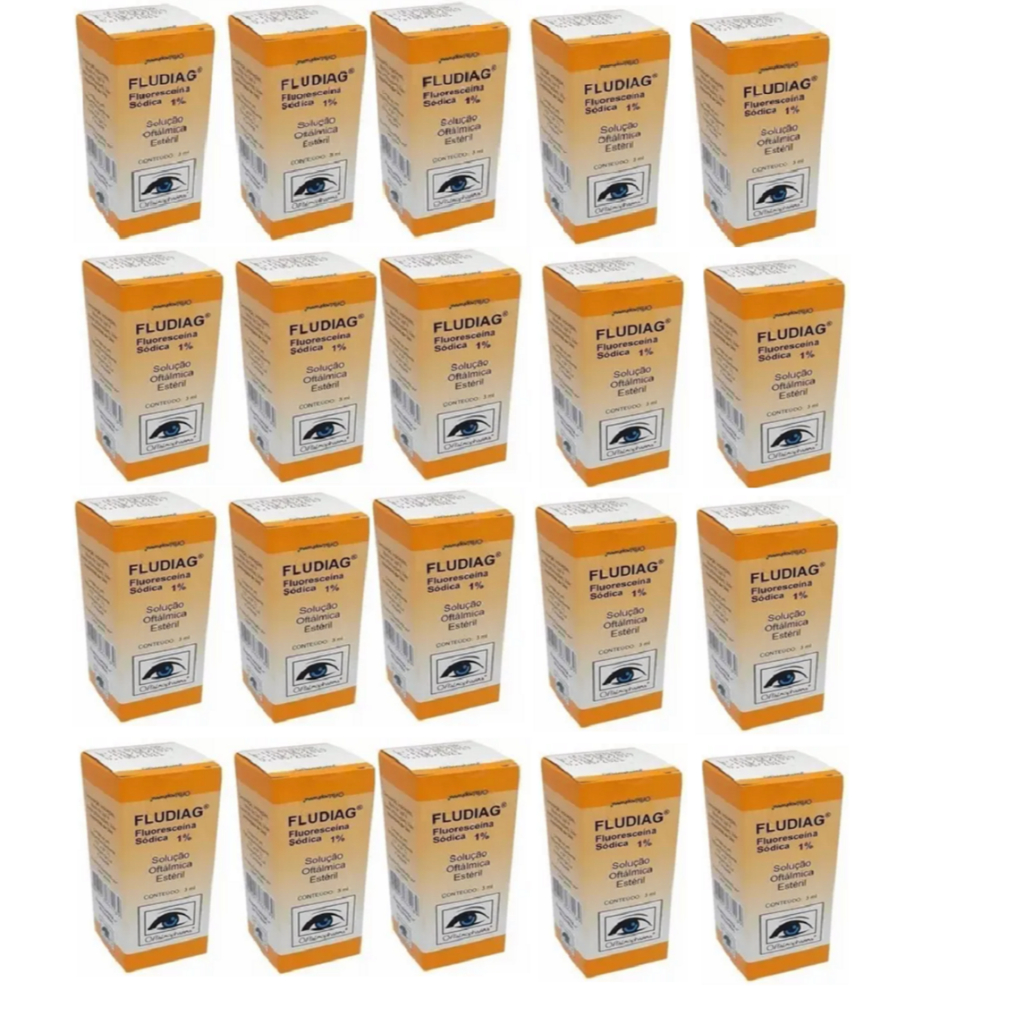 Kit 20 Colírios Fluroceina Sódica 1% Fludiag