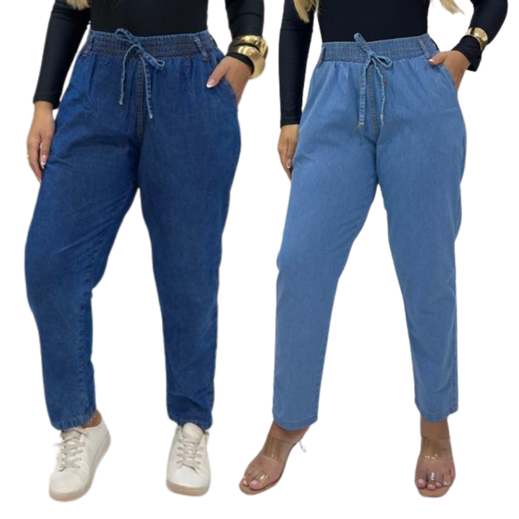 Calça Jeans Feminina Cintura Alta Capri Tecido Leve Confortável