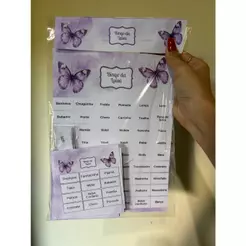 1 Bingo personalizado no tema Borboletas Lilás para chá de bebê - Cartelas personalizadas - Lembrancinha