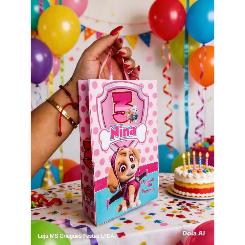 KIT 10/15/20 Sacolinhas Supressa, Patrulha Canina Festa Lembrancinhas, Aniversário, Personalizadas.