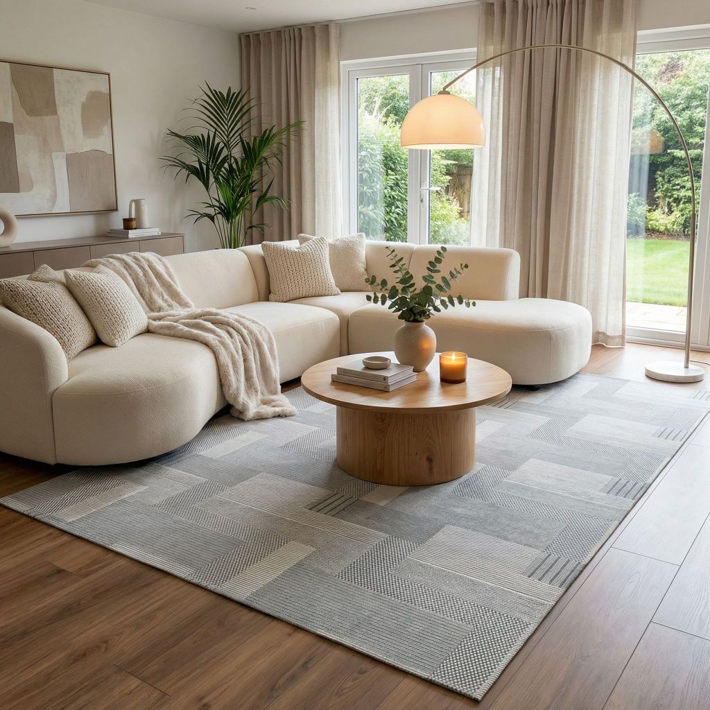 Tapete Decorativo Minimalista Antiderrapante Lavável Confortável