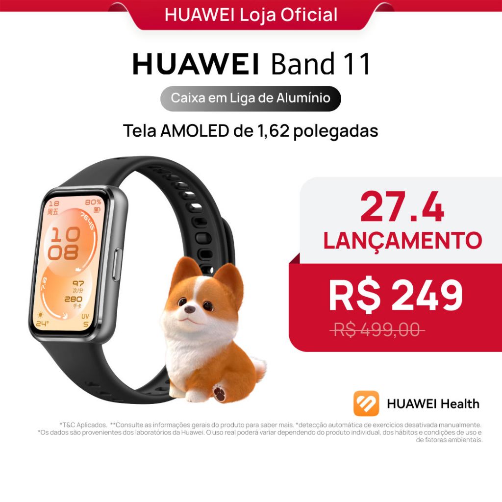 Huawei Band 11 | Smartwatch Relogio | Monitoramento Aprimorado do Sono | Bem-estar Emocional