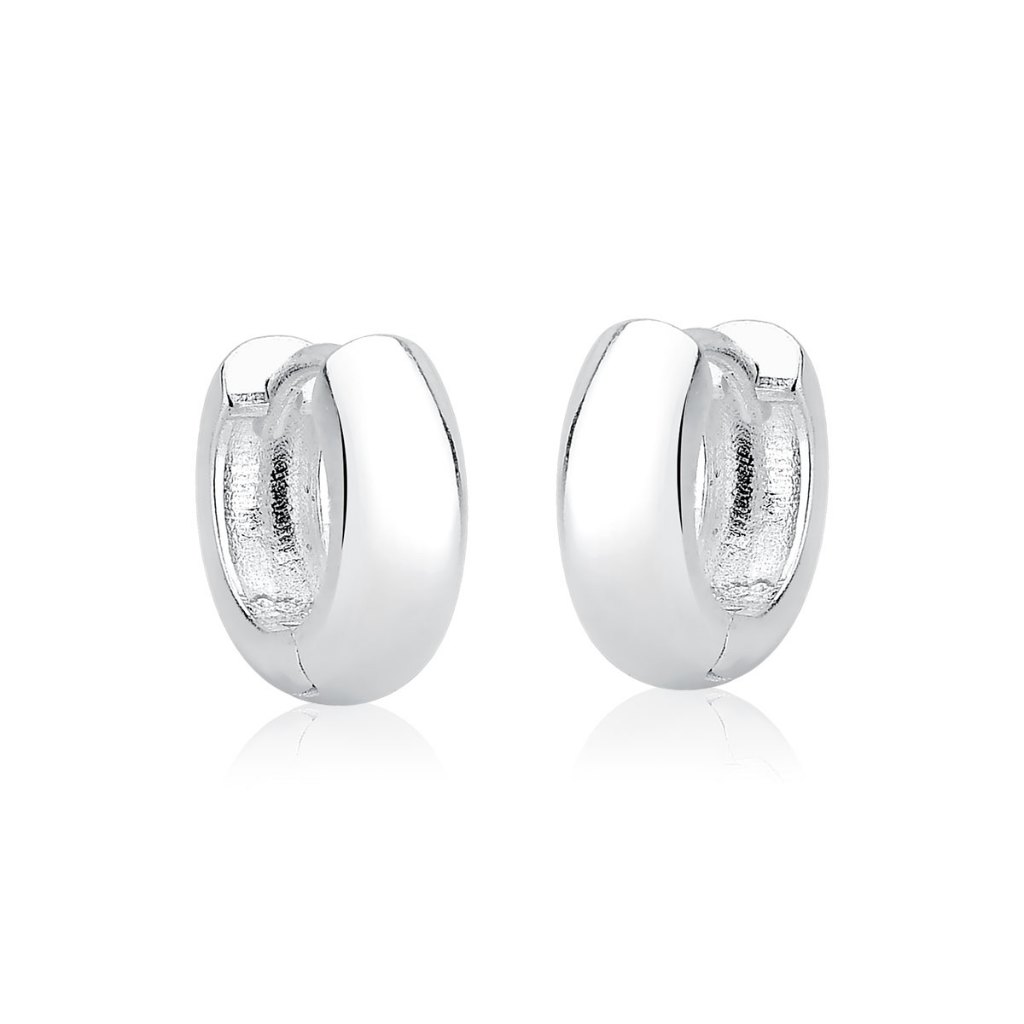 Brinco Argola de Prata 925 Click Redonda Lisa
