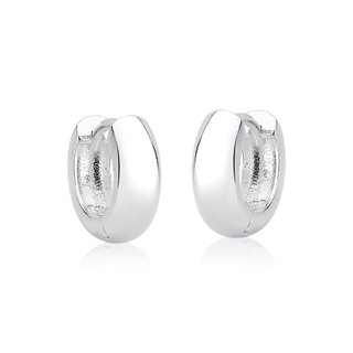 Brinco Argola de Prata 925 Click Redonda Lisa