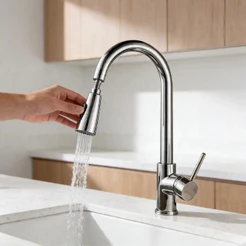 Torneira Gourmet Cozinha Monocomando Bancada Extensível Flexível Inox Escovado Misturador Pia Cozinha