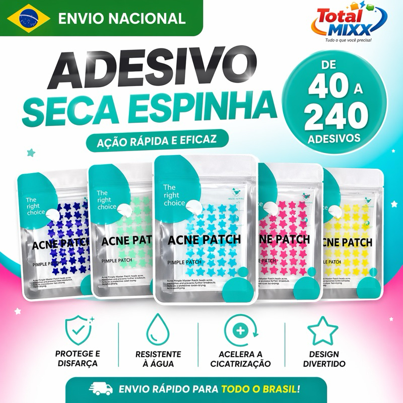 KIT 40-240 adesivos seca espinha hidrocoloide seca acne de estrela