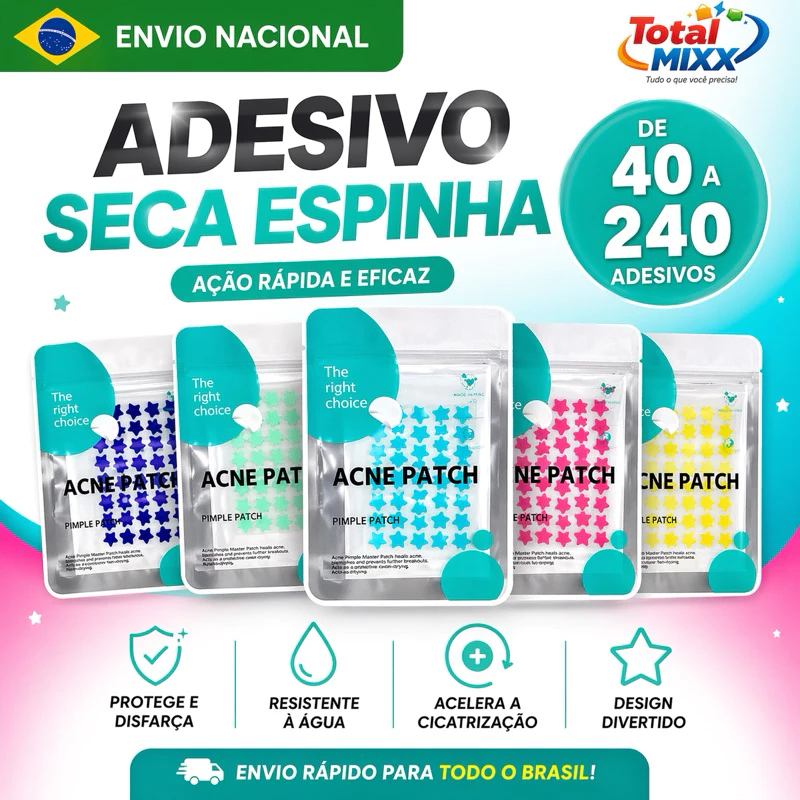 KIT 40-240 Adesivos Seca Espinha Hidrocoloide Seca Acne De Estrela — imagem 1
