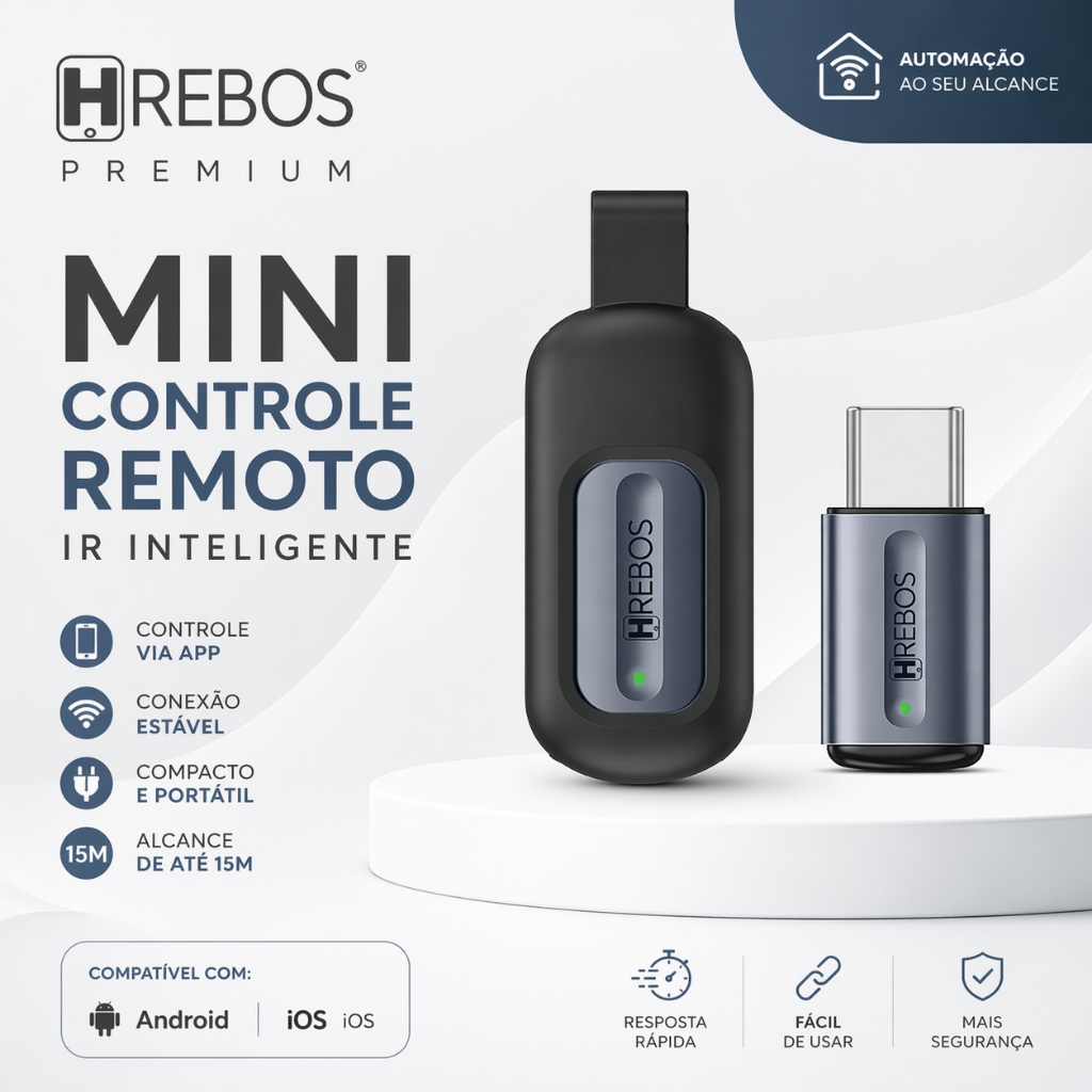 Adaptador Hrebos Controle Remoto Universal IR Tipo C Infravermelho Celular Ar Condicionado TV