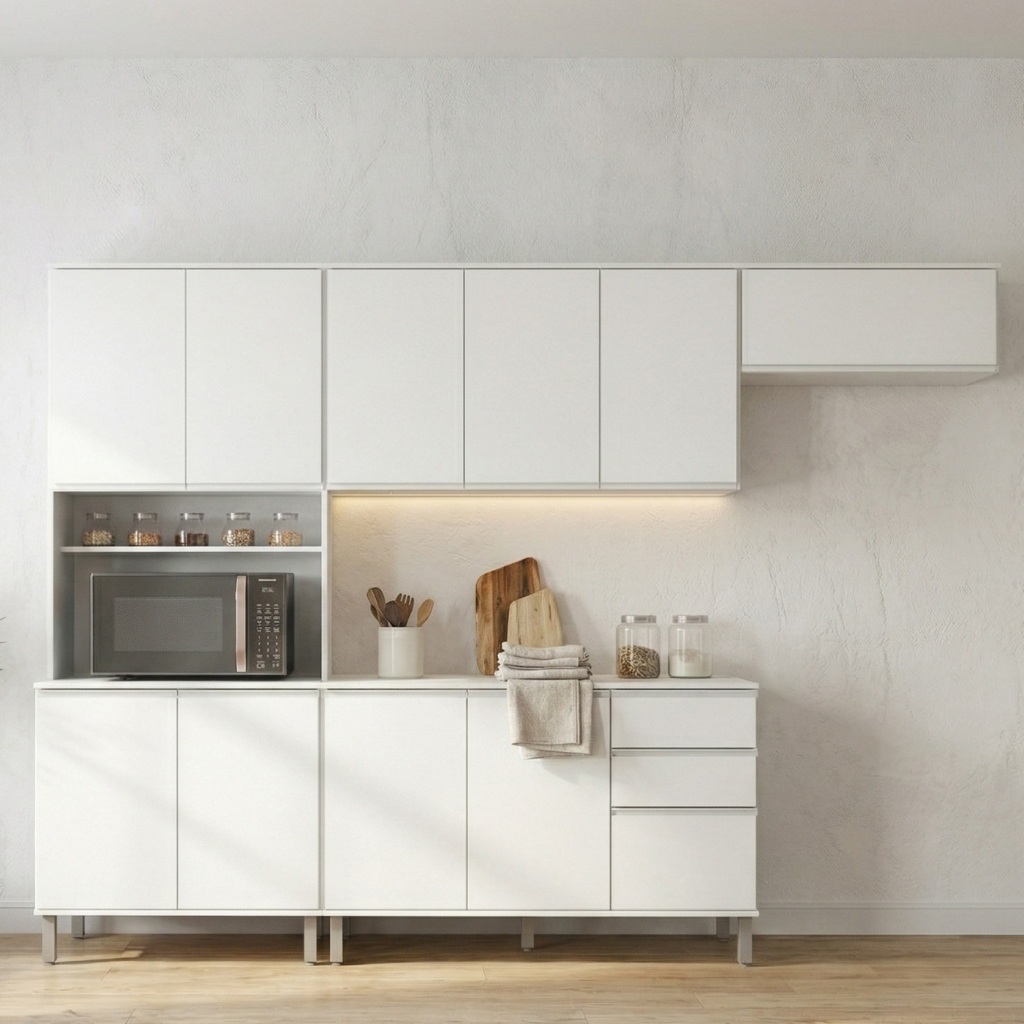 Imagem Cozinha Compacta Paneleiro Nina 4 Modulos Branco