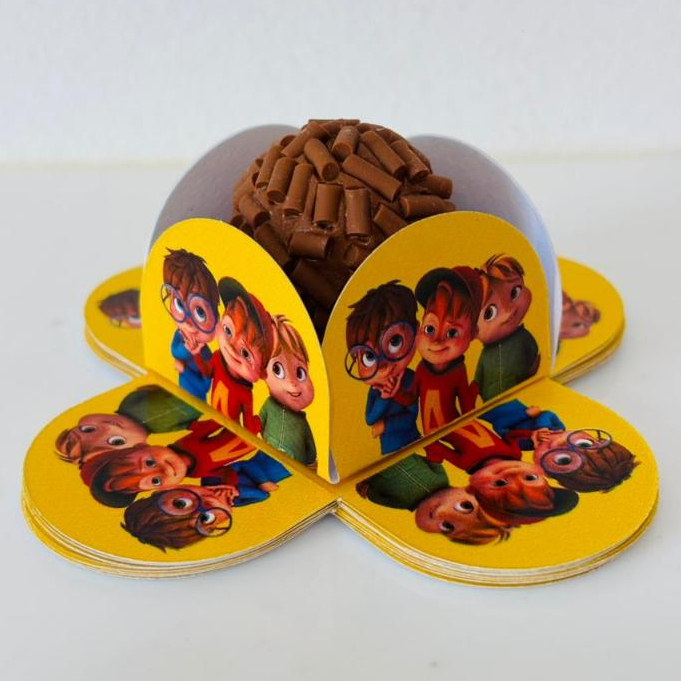 48 Forminhas para Doces Alvin e os Esquilos / Aniversário / Parabéns / Lembrancinha de Festa / Decoração de Festa