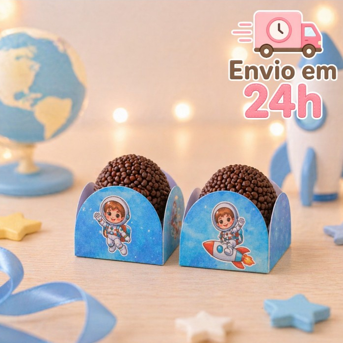 Forminha de Doces Personalizada no tema Astronauta  Lembrancinha de Aniversário - Decoração