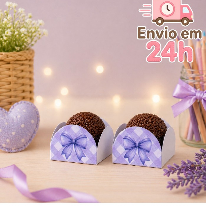 Forminha de Doces Personalizada no tema Laço Lilas  Lembrancinha de Aniversário - Decoração