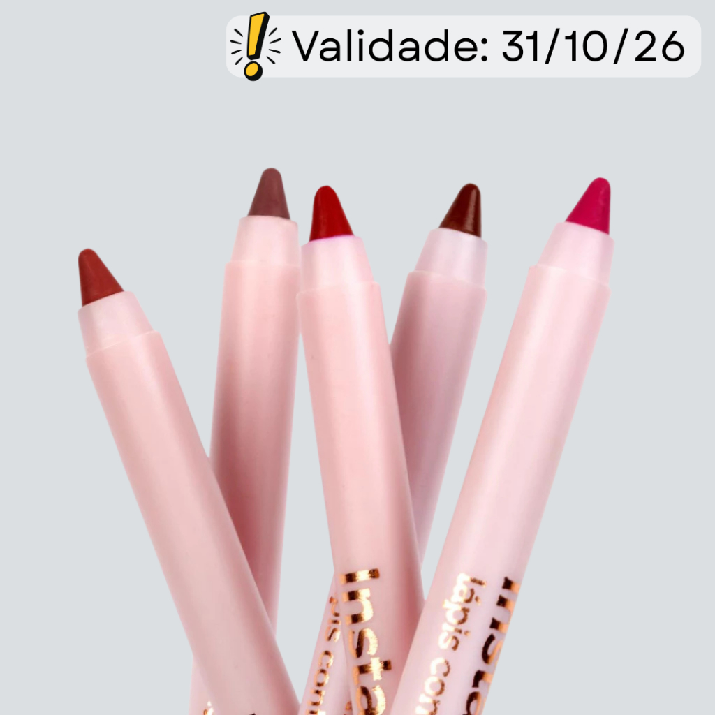 Lápis para Contorno Labial Instant Lips 1,8g – Nina Makeup | Alta Pigmentação e Precisão