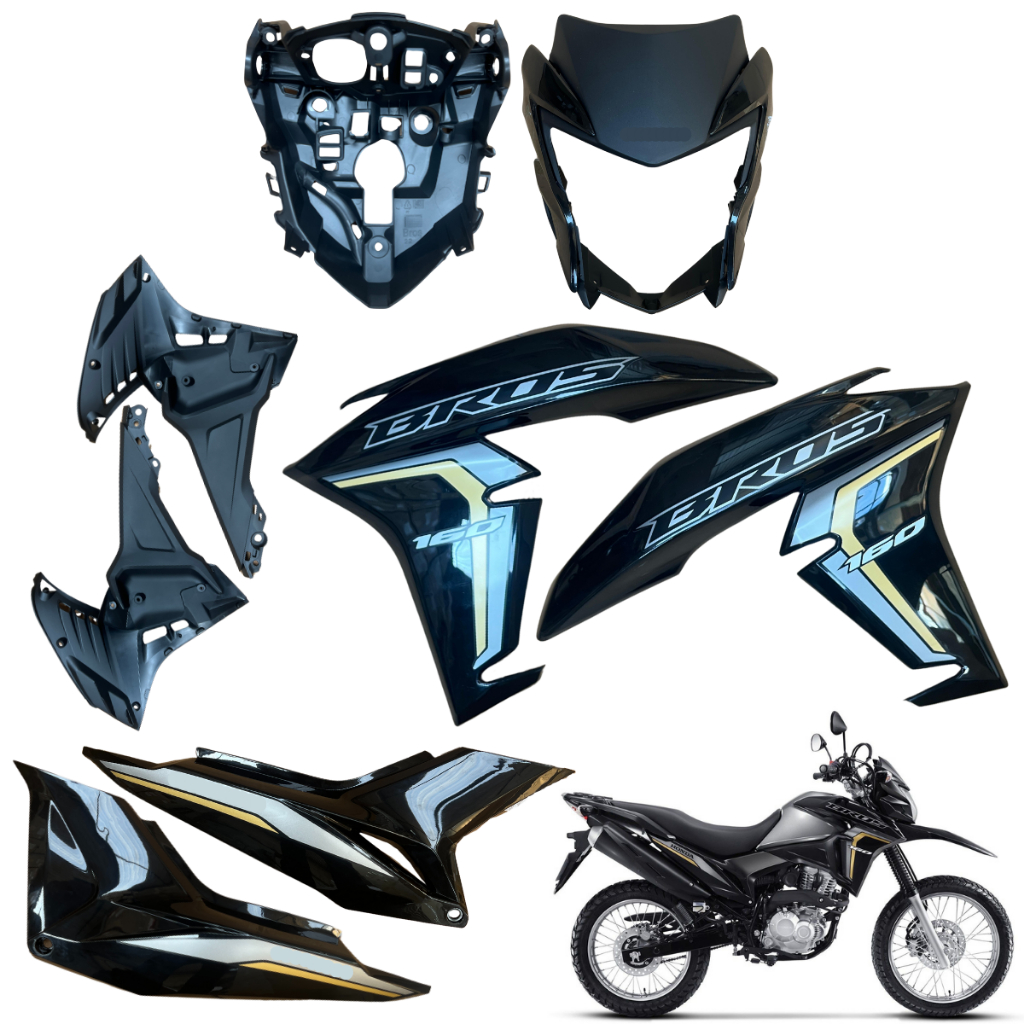 Carenagem Nxr Bros 160 2022 / 2024 Asa Tanque Frente Frontal Bananinha Aranha Painel Tampa Lateral