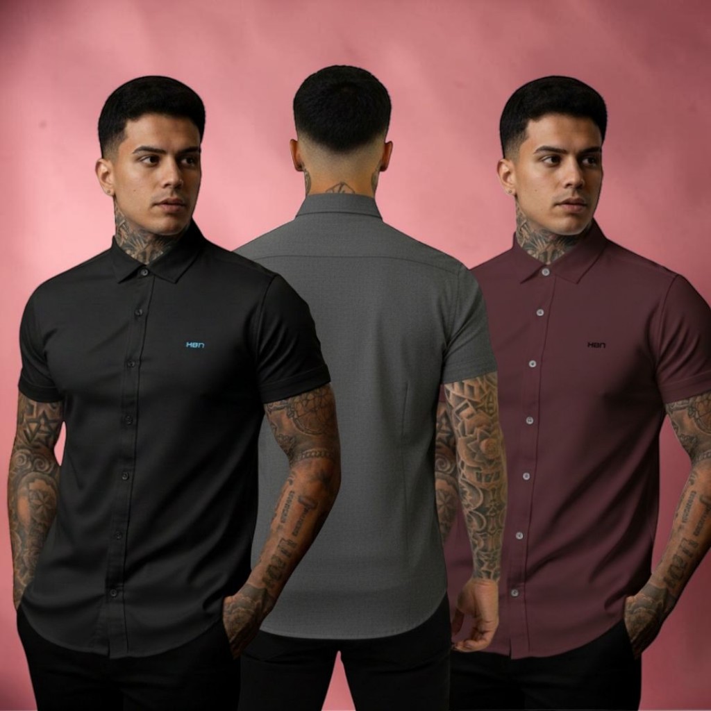 Camisa Masculina de Viscose com Elastano | Casual Confortável e Leve - Encontrados Diversos Store