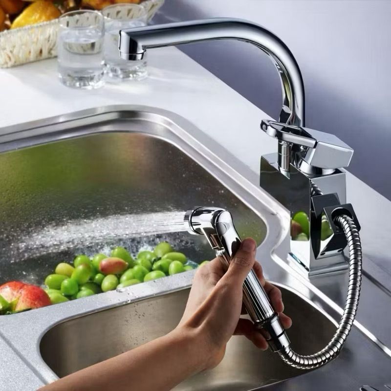 Torneira Cozinha Gourmet Misturador Ducha Duo Spray Torneiras extraíveis premium aço inoxidável