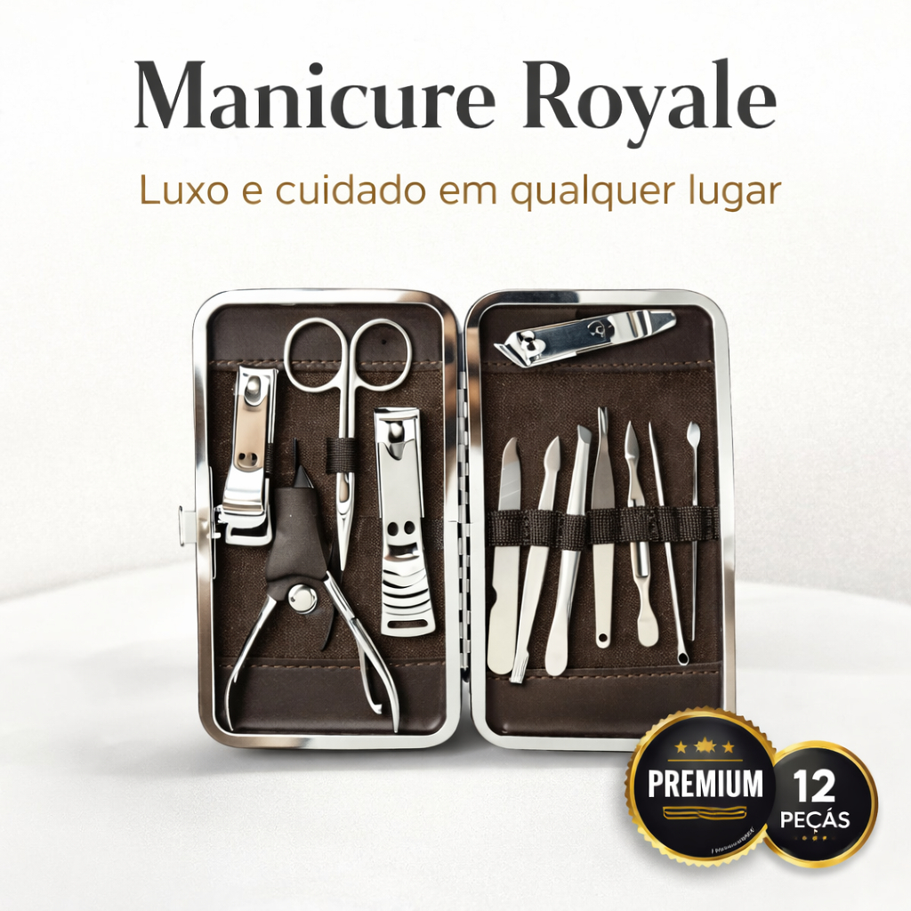 Kit Manicure Profissional 12 Peças Estojo Completo Pedicure Unha Sobrancelha Cores Sortidas