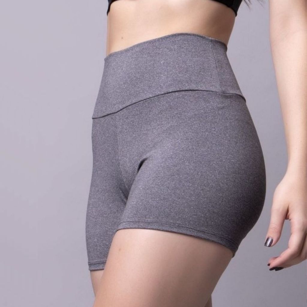 Short Feminino Fitness Cintura Alta Suplex Academia Dia a Dia