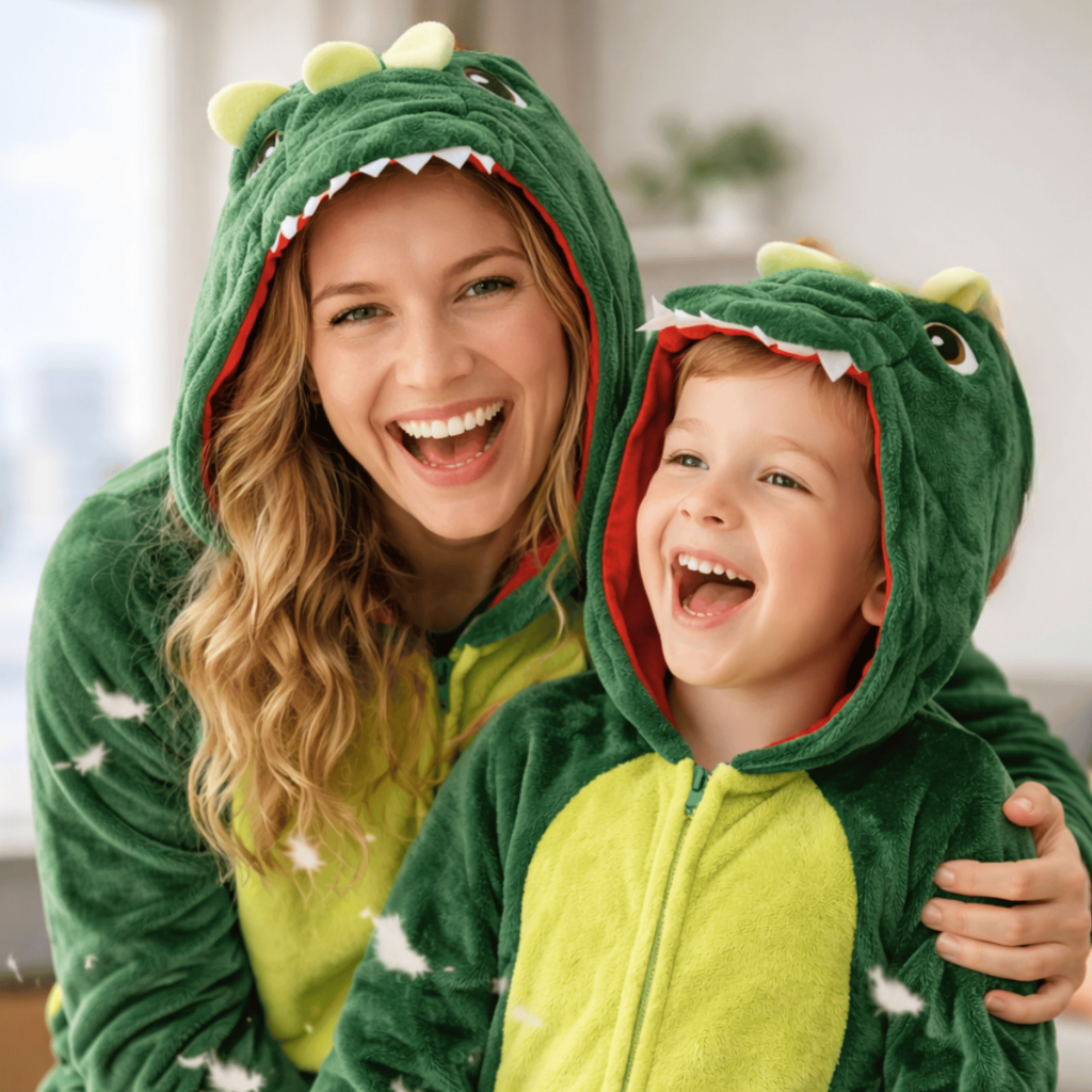 Pijama Macacão Infantil Adulto Dinossauro Kigurumi vários personagens