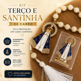 Kit Terço Dezena e Santinha carro