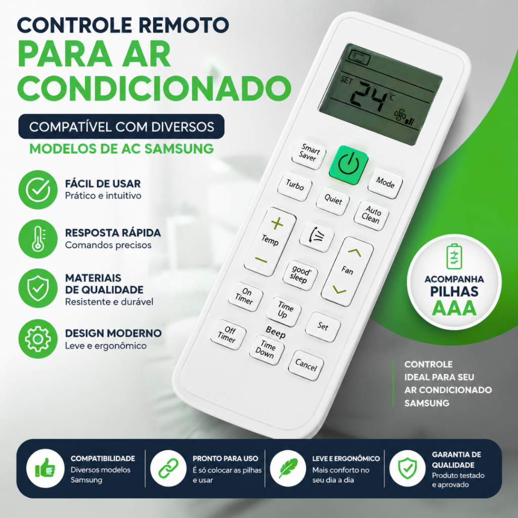 Controle Remoto Compatível Samsung Split Ar Condicionado Virus Doctor Inverter