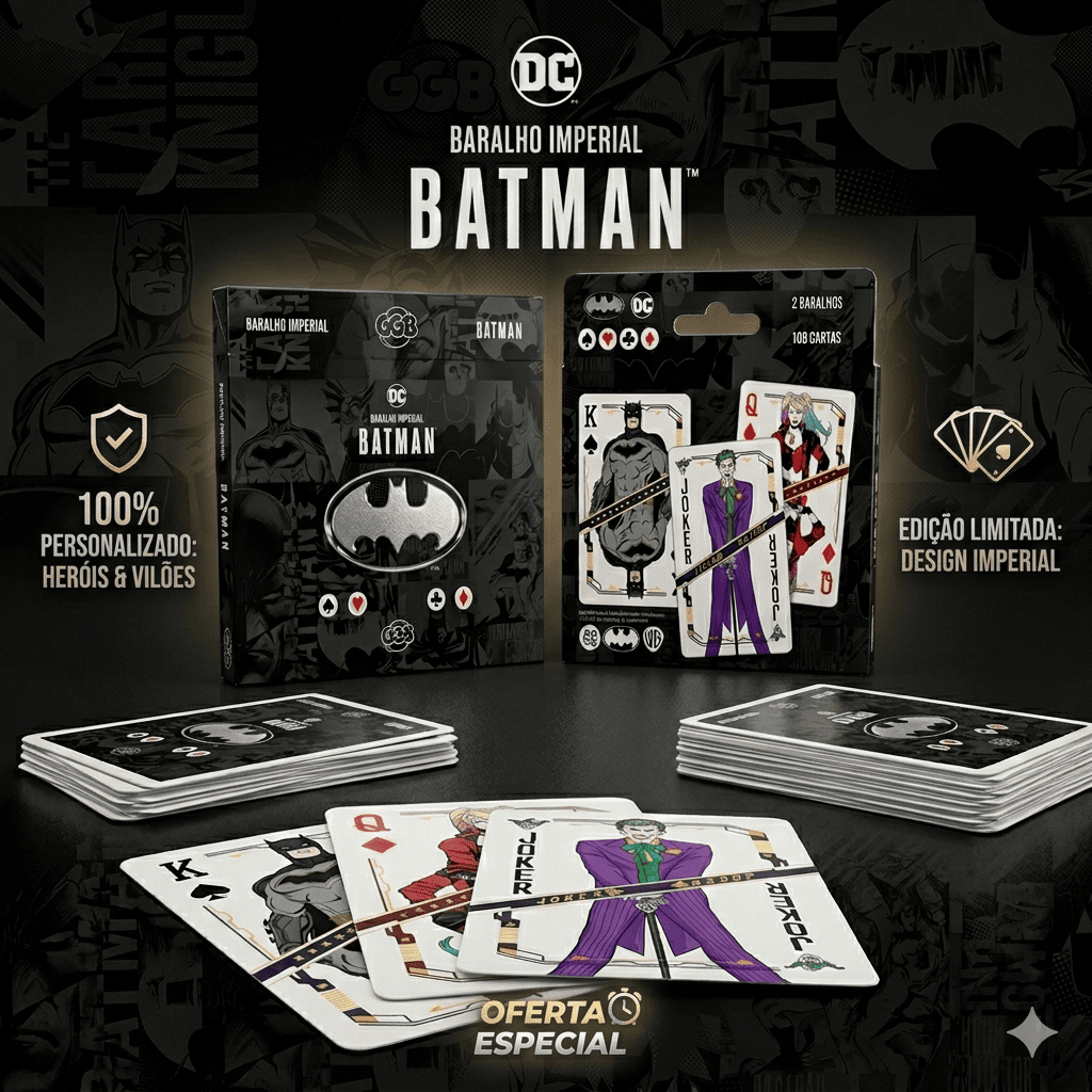 Baralho Imperial do Batman Edição Limitada Com Cartas Personalizadas Vilões e Heróis