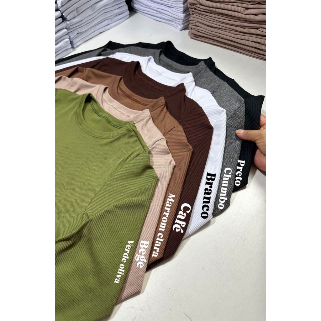 Blusa Feminina Manga Longa Canelada Flanelada Termica Básica Elegante Moda Outono Inverno