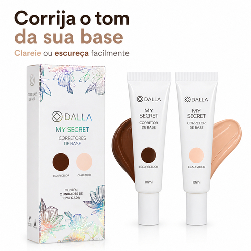 Corretor de cor de base clareador + escurecedor my secret Dalla