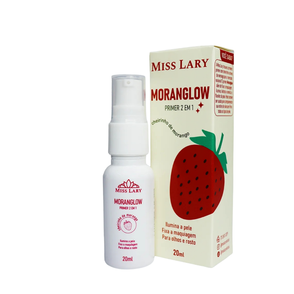 Primer Facial Glow MISS LARY - Alto Duração da Maquiagem Pele Luminosa e Hidrata com ColágenoVegetal e ÁcidoHialurônico