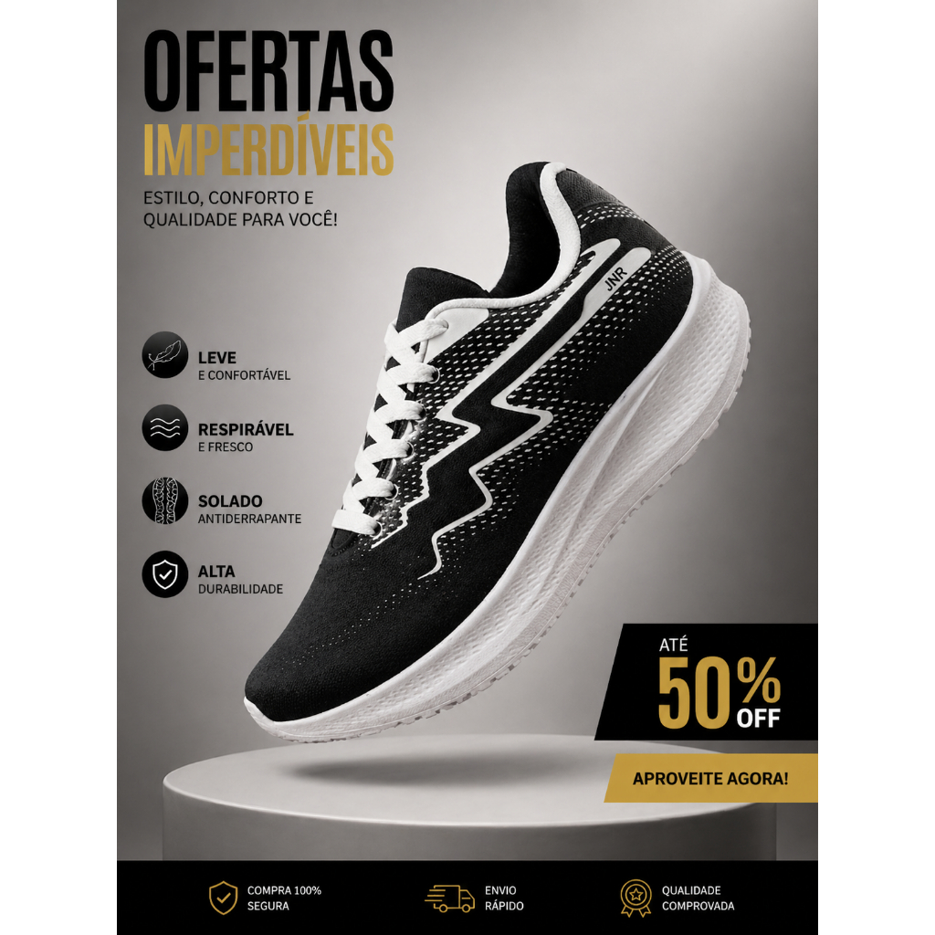 Tênis Feminino e masculino Corrida & Academia – Leveza e Estilo em Promoção! JNR
