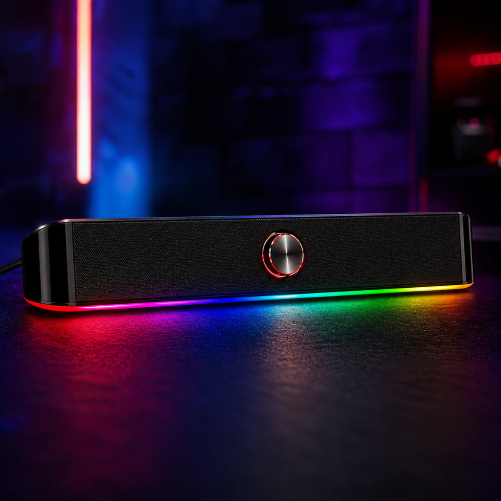 Soundbar Gamer Redragon Adiemus RGB USB P2 Caixa de Som Pc Setup Gamer 6w