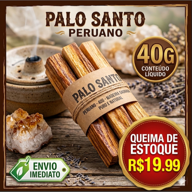 Imagem Palo Santo  Incenso peru 100% Nat Veg Limp energ Madeira Sagrada/ Pau Santo Legítimo