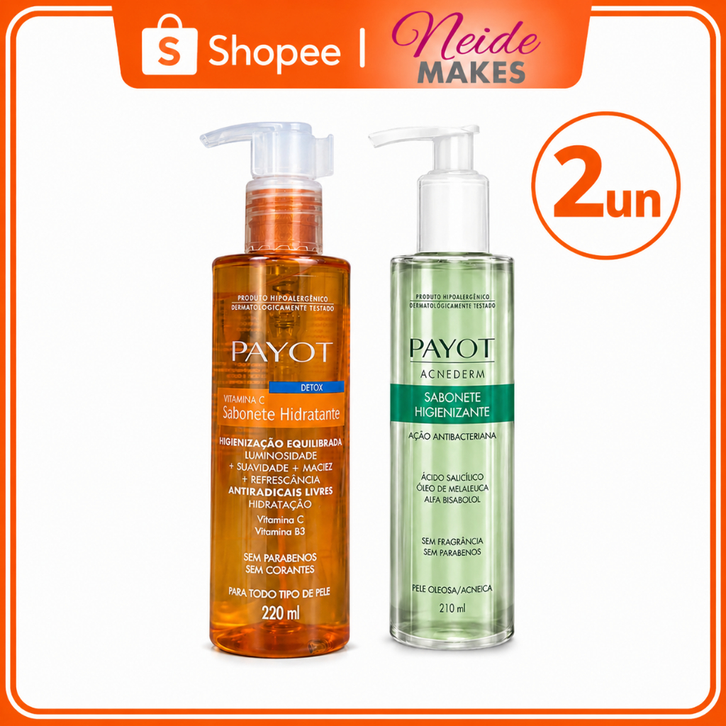 Sabonete Líquido Facial Vitamina C e Sabonete Acnederm Payot - 220ml