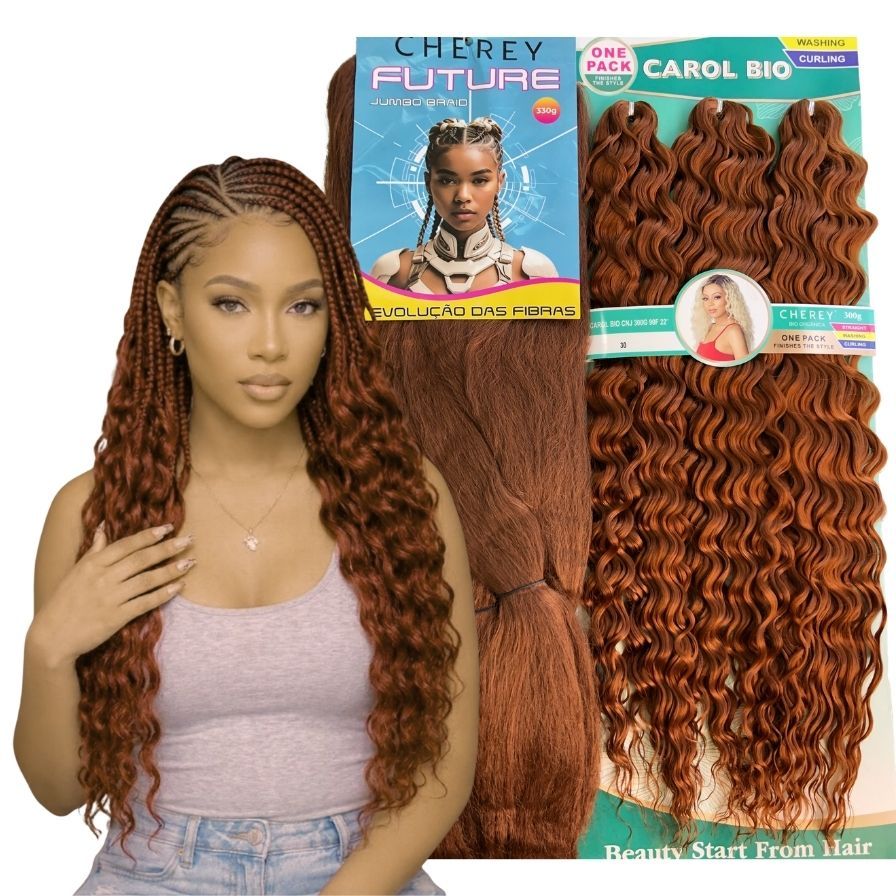 Cabelo Carol 100% Bio Orgânico + Jumbo Pacotão Gypsy Braid Tranças Crochet Braid Ultra Macio