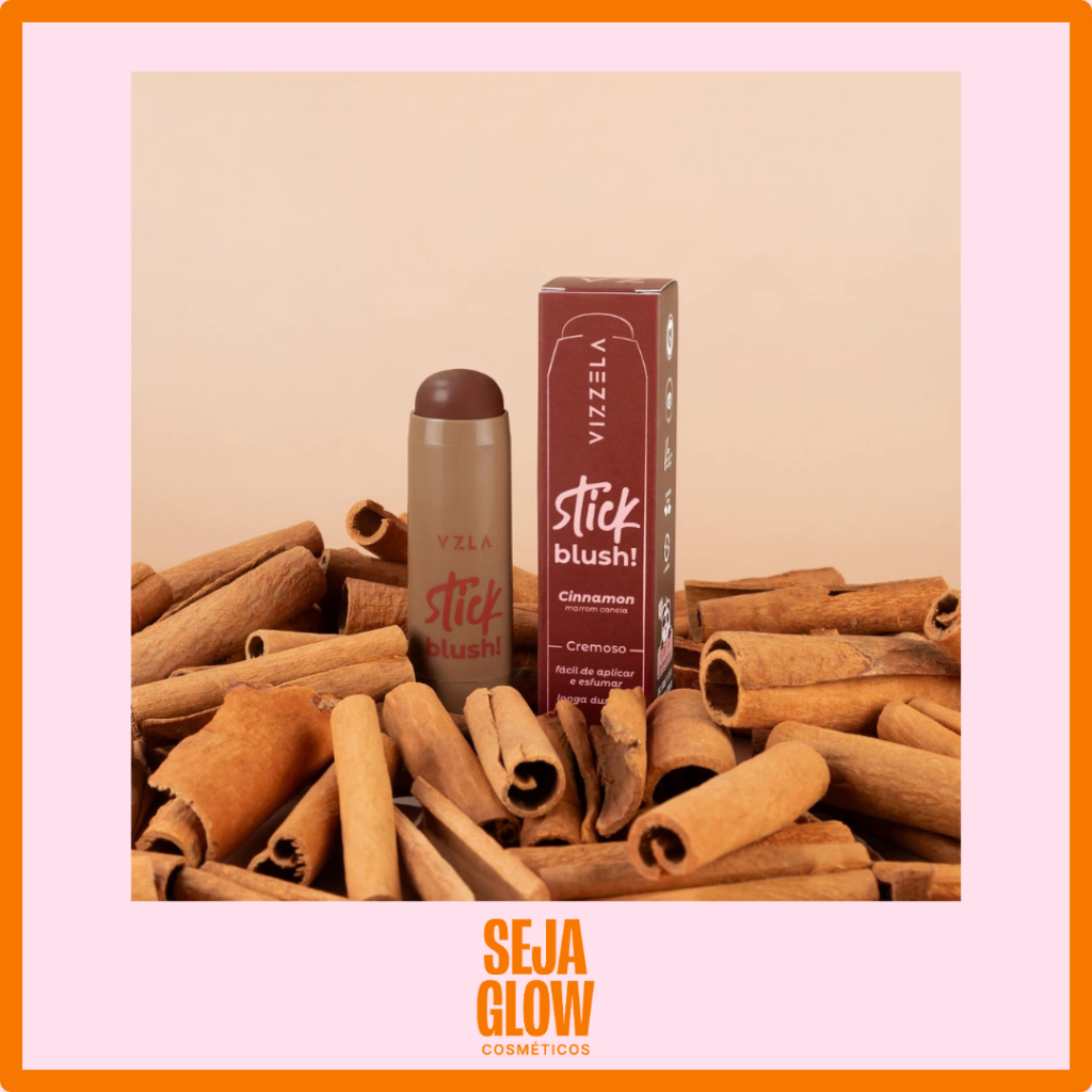 Blush Bastão Stick Cinnamon Canela Marrom Bastão Original Vegano Vizzela
