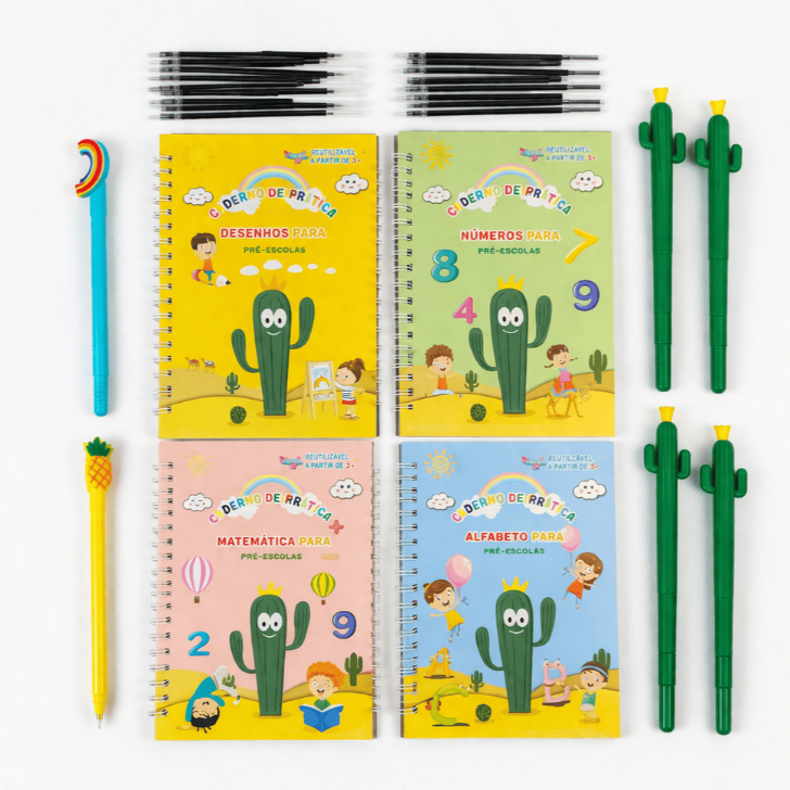 Caderno Mágico de Caligrafia em Português – Livro Educativo Infantil ✏️📚