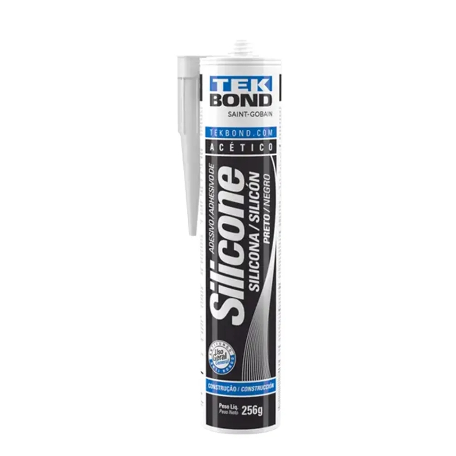 Silicone Acético Para Uso Geral 256 Gramas - Tekbond Cor Preto