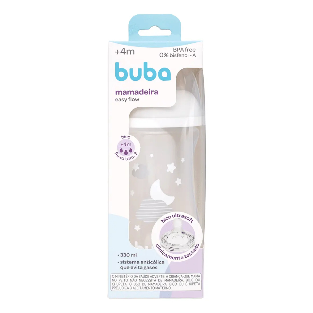 Mamadeira Easy Flow Nuvem 330ml Anticólica Buba Cor Branco Branco Nuvem