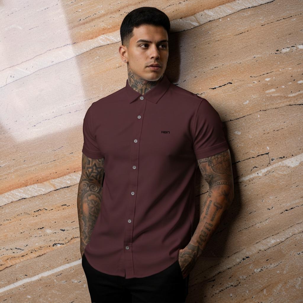 Camisa Masculina de Viscose com Elastano - Casual Confortável para o Dia a Dia | Ofertas2026