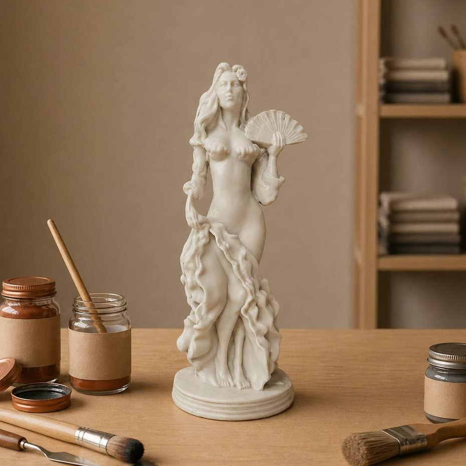 Imagem Cigana 7 Saias 16cm em Resina para Pintura – Entidade Espiritual para Artesanato, Personalização e Decoração