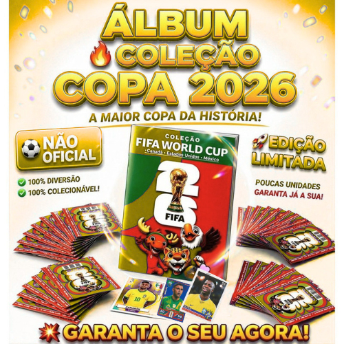 ESCOLHA SEU KIT Álbum da Copa do Mundo de 2026 e Figurinhas Colecionáveis NÃO OFICIAL,