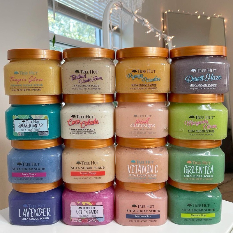 Esfoliante Corporal Tree Hut Shea Sugar Scrub Original 510g watermelon, peach sorbet, strawberry, vanilla, cotton candy